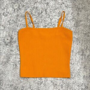 Babaton Orange Ribbed Women's Top, Size: M